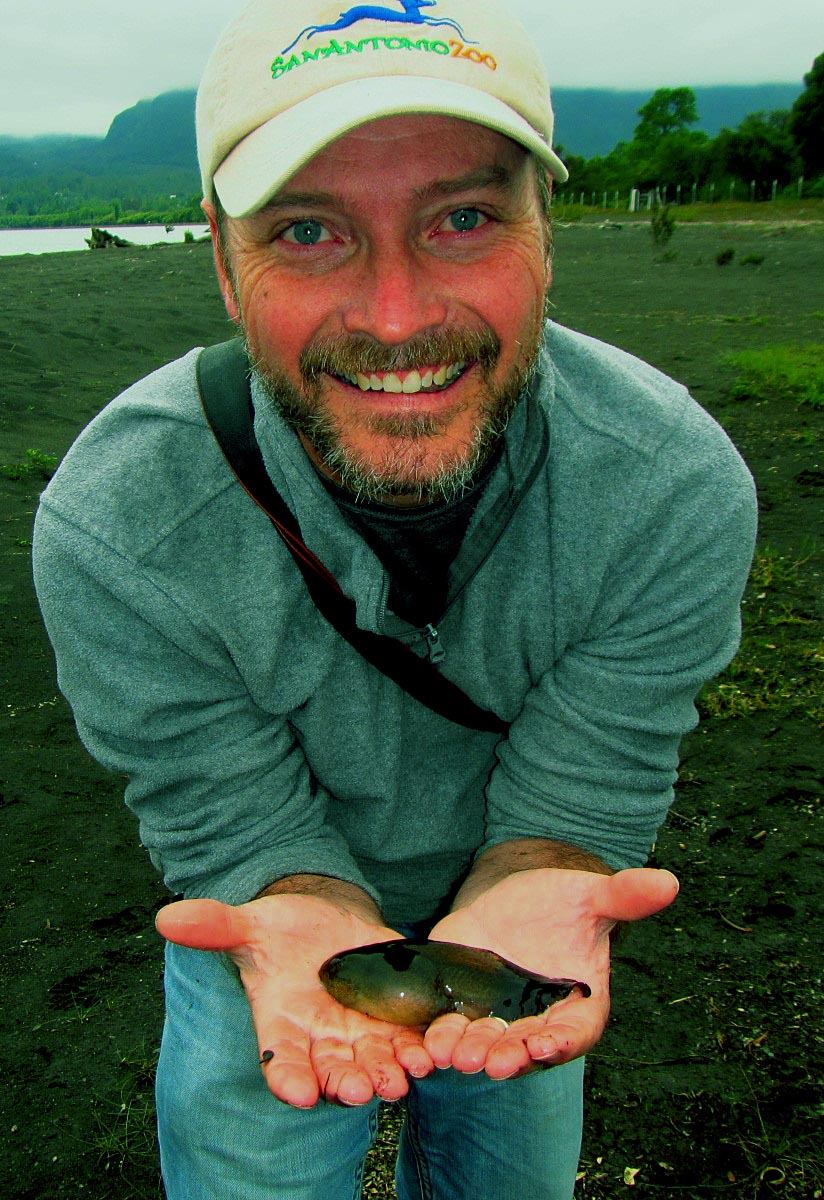 Dr. Fenolio with tadpole